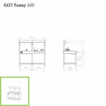 Bucătărie de joacă din lemn Yummy 100 - natural, Exit Toys [3]