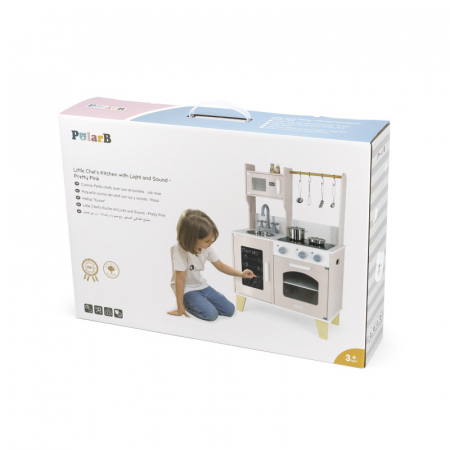 Bucatarii - Jucarie copii - Bucatarie roz pudrat cu lumini si sunete Viga