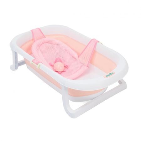 Ingrijire bebelusi - Cadita pliabila cu reductor detasabil si termometru, roz, U-Grow