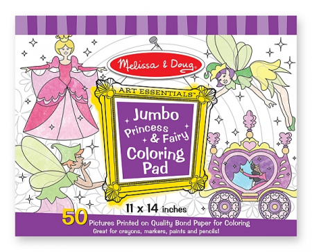 Caiet jumbo cu desene pentru colorat Printese si zane Melissa and Doug [2]