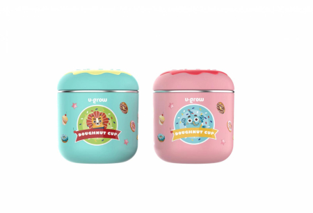 Cana termos cu capac roz, 300ml,  U-Grow [1]