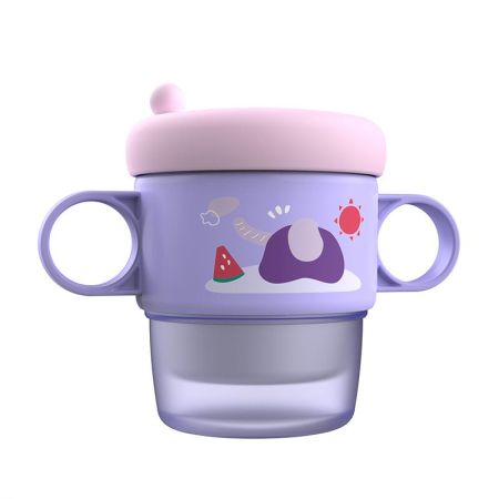 Accesorii hranire - Cana termos cu manere si capac, mov, 250 ml, U-Grow