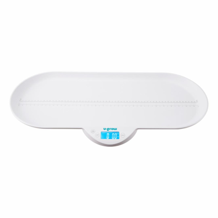 Cantar corporal 2 in 1 pentru bebelusi si copii U-Grow, functie bluetooth, capacitate 30 kg, display LCD, alb [1]