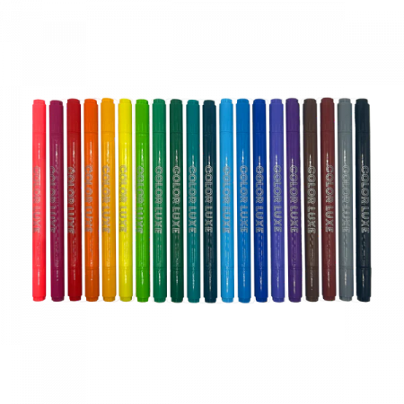 Carioci 2 in 1 cu  pensula si varf fin, Color Luxe-set de 20 [2]