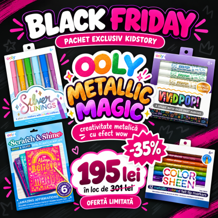 Cadouri copii Craciun - Pachet creativ OOLY Metallic Magic – 4 seturi cu efecte metalizate