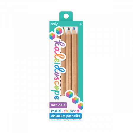 Pixuri cu gel - Creioane multicolore Caleidoscop, set de 6