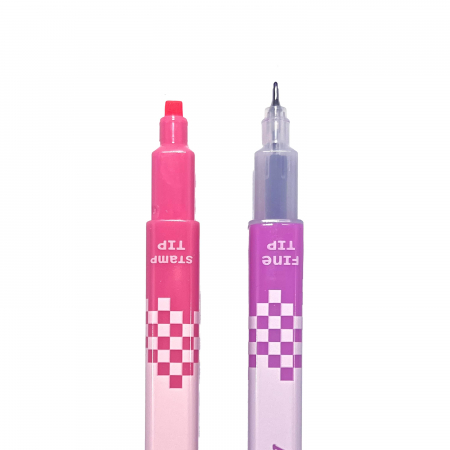 Carioci duble cu stampila patrata si varf subtire - set de 12 [7]