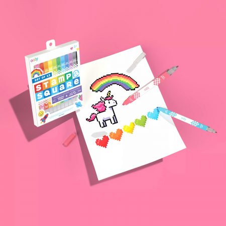 Carioci duble cu stampila patrata si varf subtire - set de 12 [1]