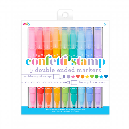 Carioci - Carioci duble cu stampile Confetti Stamp - set de 9