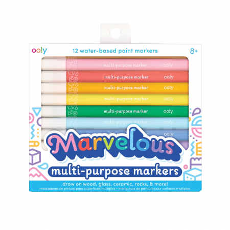 Jucarii 3-5 ani - Carioci cu vopsea multifunctionale Marvelous - Set de 12