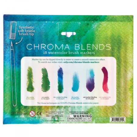 Carioci acuarele cu pensula, Chroma Blends, set de 18 [6]