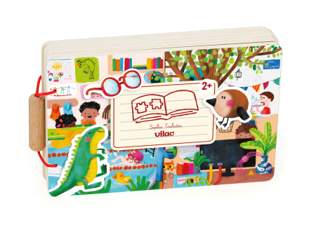 Puzzle - Carte cu 4 Puzzle-uri din lemn - Activitati - Vilac