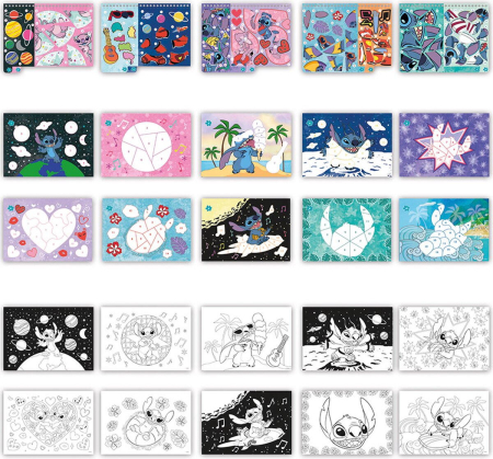 Carte de colorat & abtibilduri cu numere - Stitch [4]