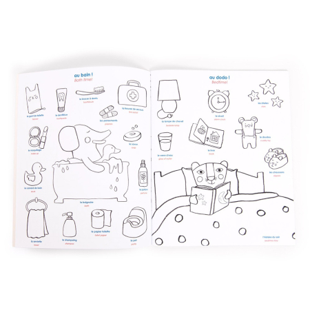 Carte de desen cu abtibilduri Engleza-Franceza, Moulin Roty [1]