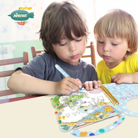 Carte de pictat cu apa, stickere si jocuri, portabila - 4 anotimpuri [4]