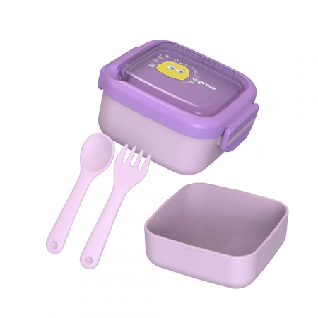 Caserola 2in 1 cu lingurita si furculita, mov, U-Grow [2]