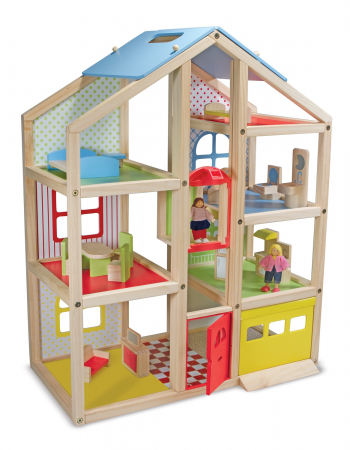 Casuta de papusi din lemn mobilata Melissa and Doug [0]