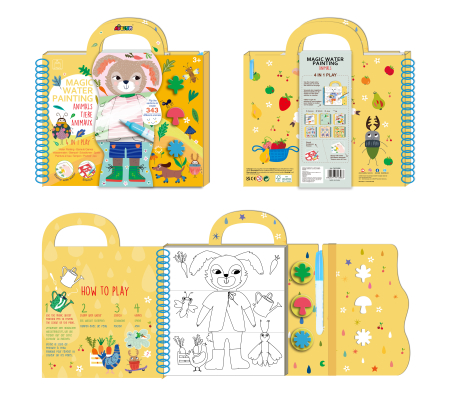 Cea mai mare Carte de pictat cu apa, sabloane, stampile si jocuri, portabila - Animale [7]