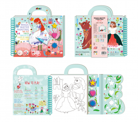 Cea mai mare Carte de pictat cu apa, sabloane, stampile si jocuri, portabila - Basme [2]