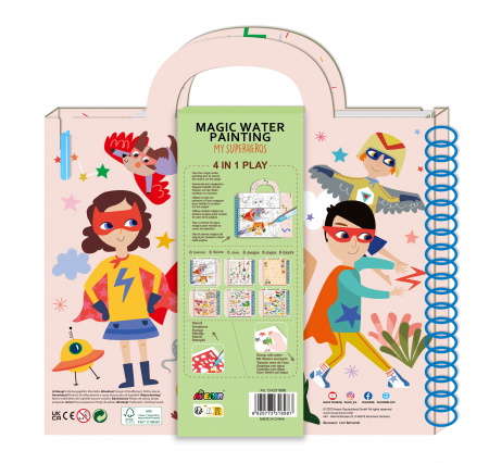 Cea mai mare Carte de pictat cu apa, sabloane, stampile si jocuri, portabila - Supereroi [1]