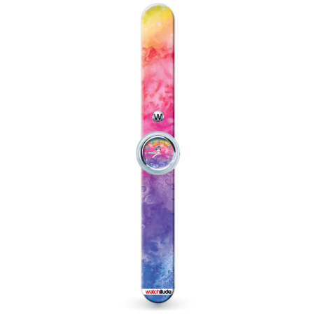 Ceas analog pentru copii cu bratara din silicon slap-on, Curcubeu magic [2]