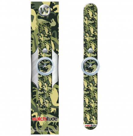 Ceas analog pentru copii cu bratara din silicon slap-on, Lumea dinozaurilor [0]