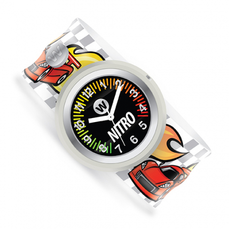 Ceas analog pentru copii cu bratara din silicon slap-on, Nitro [0]