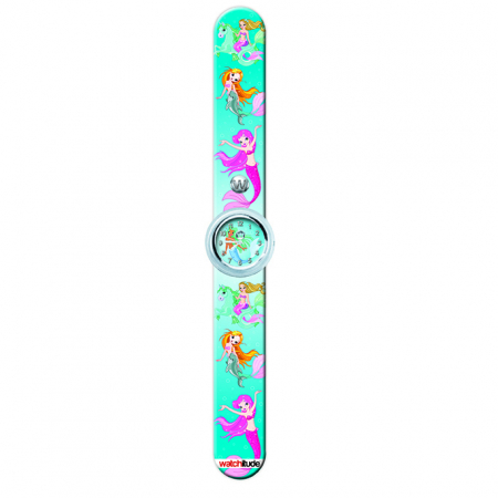 Ceas analog pentru copii cu bratara din silicon slap-on, Petrecerea sirenelor [2]