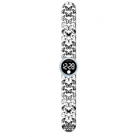Ceas digital pentru copii model fluturi, cu bratara recolorabila, din silicon slap-on [2]