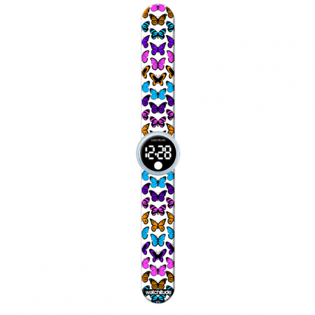 Ceas digital pentru copii model fluturi, cu bratara recolorabila, din silicon slap-on [3]