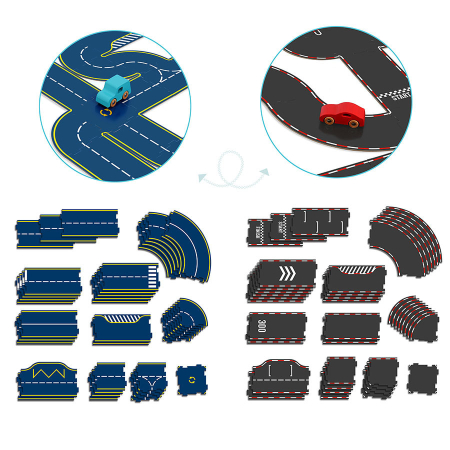 Circuit reversibil din carton cu 2 masinute Vilacity - Vilac [1]