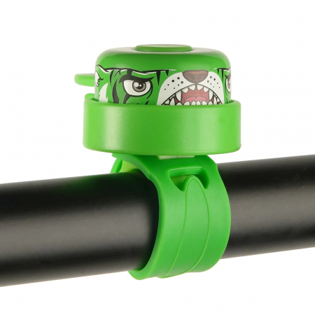 Biciclete - Claxon clopotel pentru bicicleta copii, Green Tiger