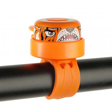 Biciclete - Claxon clopotel pentru bicicleta copii, Orange Tiger