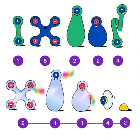 Clixo® joc magnetic de construit - Arta pe geam (24 piese) [5]
