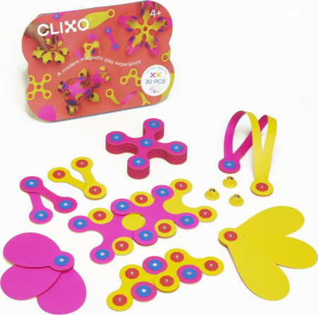 Clixo® joc magnetic de construit - Crew Roz & Galben (30 piese) [6]