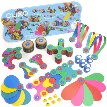 Jucarii creative - Clixo® joc magnetic de construit - Modele cu rotite (72 piese)