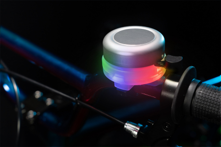 Clopoțel cu lumini LED multicolore pentru bicicletă, argintiu [5]