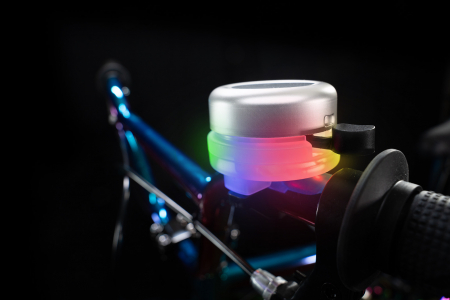 Clopoțel cu lumini LED multicolore pentru bicicletă, argintiu [6]