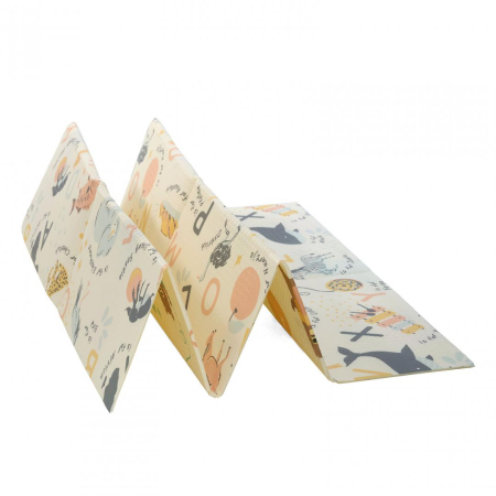 Covor de joaca pentru copii U-Grow, din spuma, pliabil, 2 fete, impermeabil, izolant, 120 x 180 x 1 cm, alfabet [7]