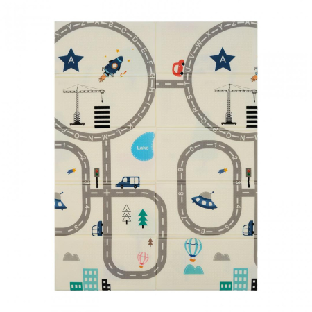 Depozitare - Covor de joaca pentru copii U-Grow, din spuma, pliabil, 2 fete, impermeabil, izolant, 120 x 180 x 1 cm, circuit