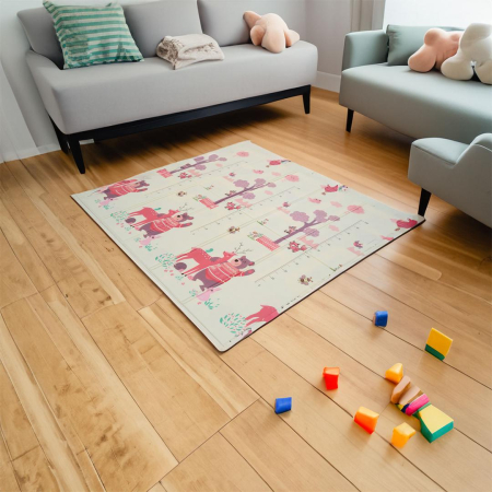 Covor de joaca pentru copii U-Grow, din spuma, pliabil, 2 fete, impermeabil, izolant, 180 x 200 x 1 cm [4]