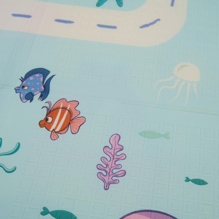 Covor de joaca pentru copii U-Grow, din spuma, pliabil, 2 fete, impermeabil, izolant, 180 x 200 x 1 cm [6]