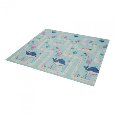 Covor de joaca pentru copii U-Grow, din spuma, pliabil, 2 fete, impermeabil, izolant, 180 x 200 x 1 cm [3]