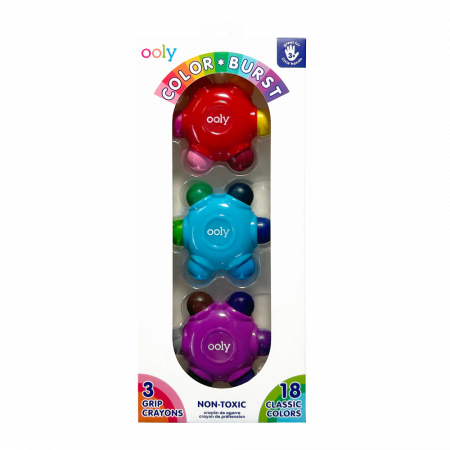 Cadouri Fete - Set creioane cerate multicolore , set de 3 / 18 culori Grip Crayons