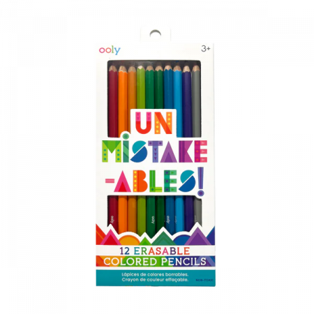 Rechizite Scoala Gradinita - Creioane colorate care se sterg, set de 12, Un-Mistake-Ables!
