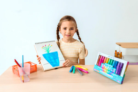 Creioane colorate cu gel acuarelă cu sclipici Rainbow Sparkle Metallic - Set de 12 [6]