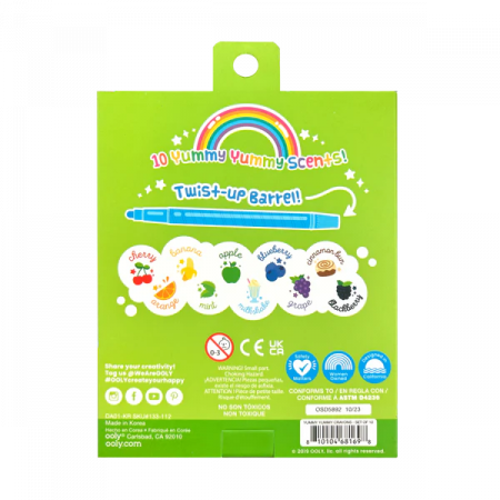 Creioane colorate parfumate rasucibile - Yummy Yummy, set de 10 [1]