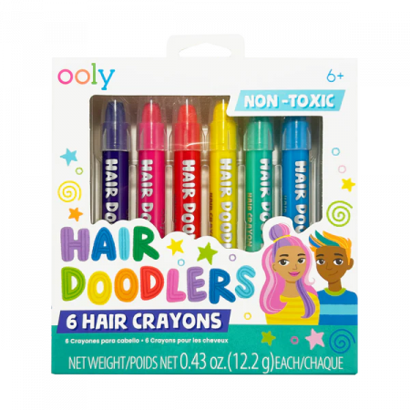 Back to school - Creioane colorate pentru păr Hair Doodlers - set de 6
