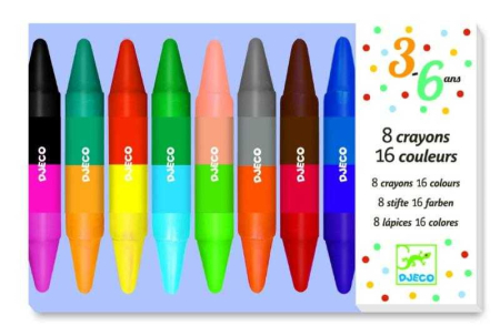 Back to school - Creioane de colorat duble Djeco