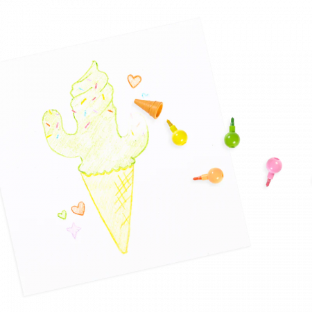 Creioane intercalate si radiera parfumata Rainbow Scoops [1]